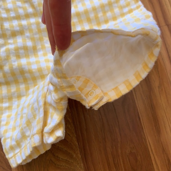 Janie and Jack Yellow and White Checkered Romper - Picture 6 of 6